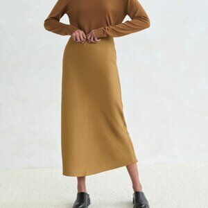 Jenni Kayne Satin Slip Skirt in Bronze